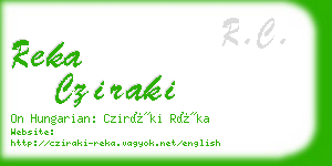 reka cziraki business card